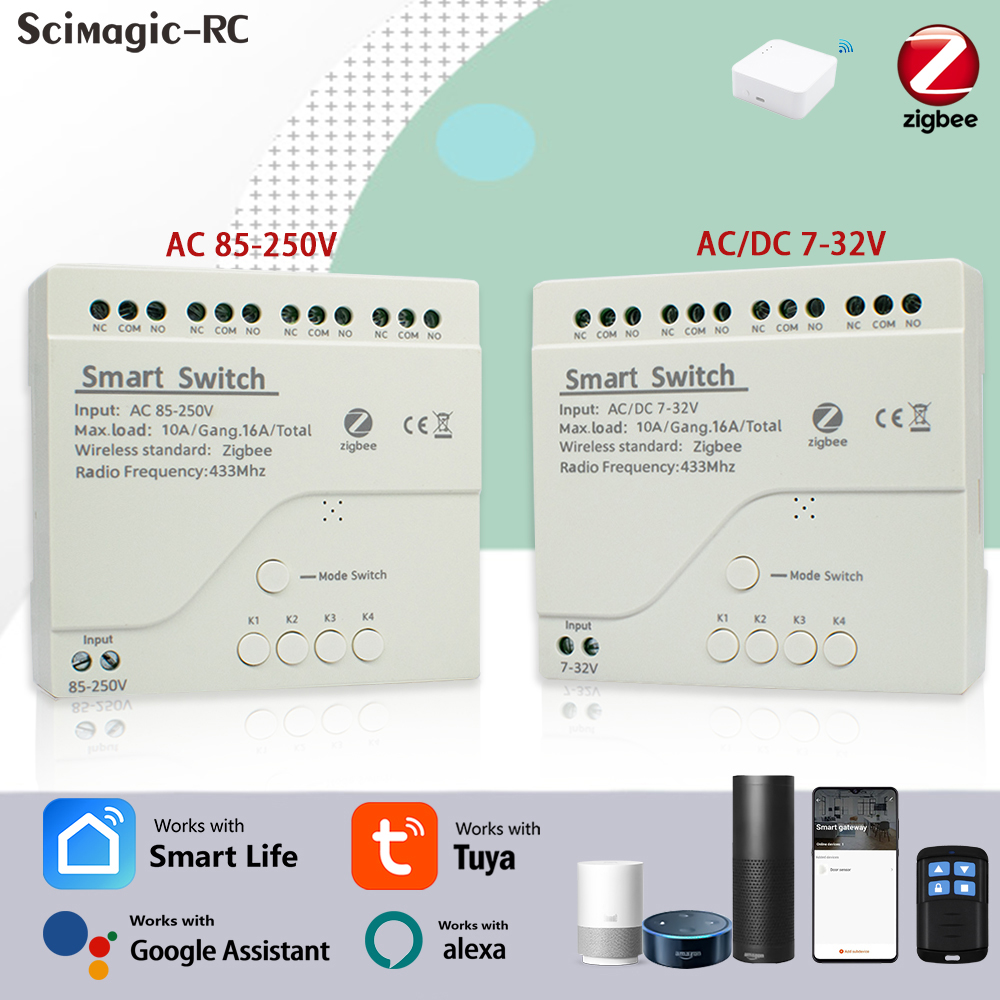 Smart Relay Tuya - 4CH Zigbee Tuya Smart Home Relay