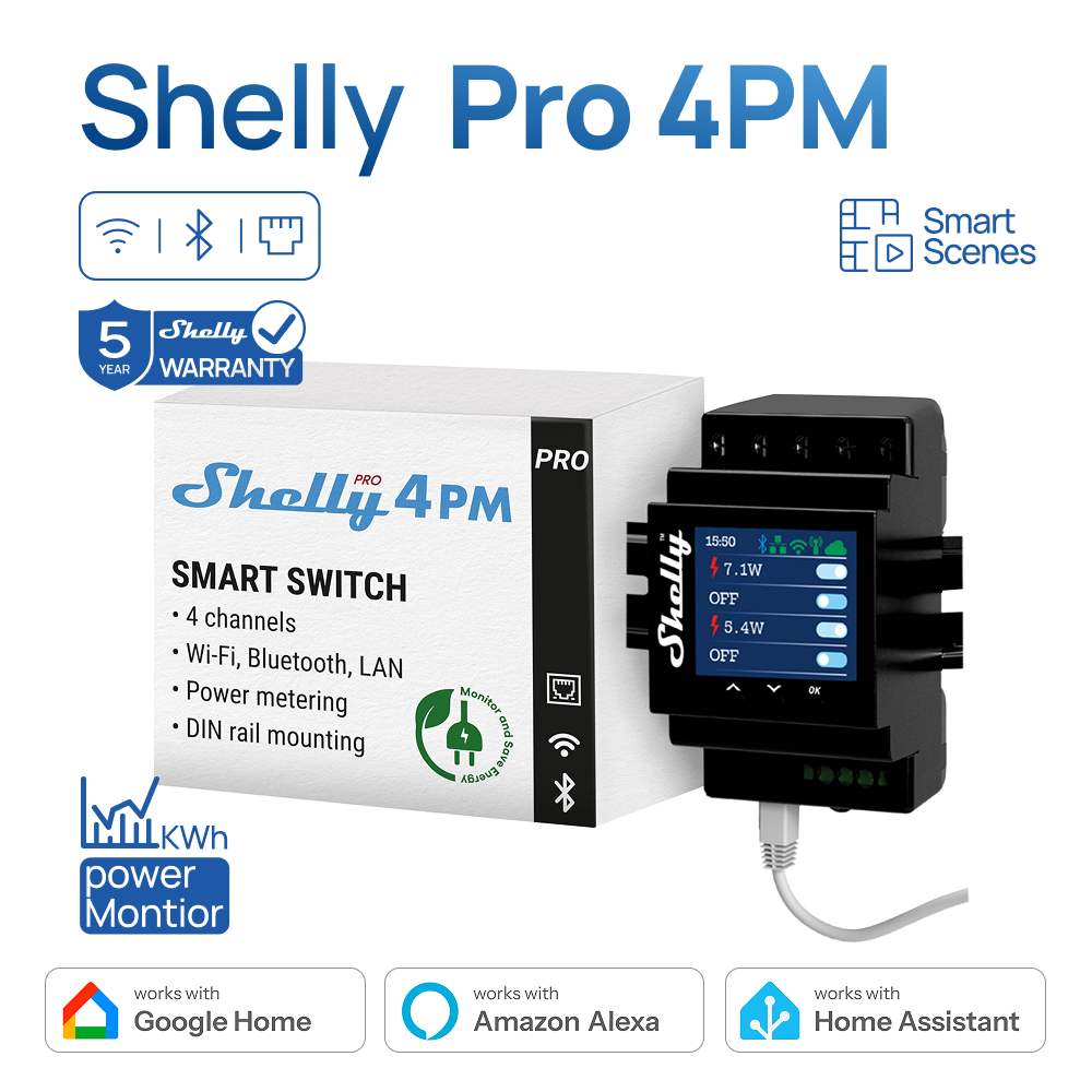 Shelly Pro 4PM Four Channels R - Shelly Plug recension och pris